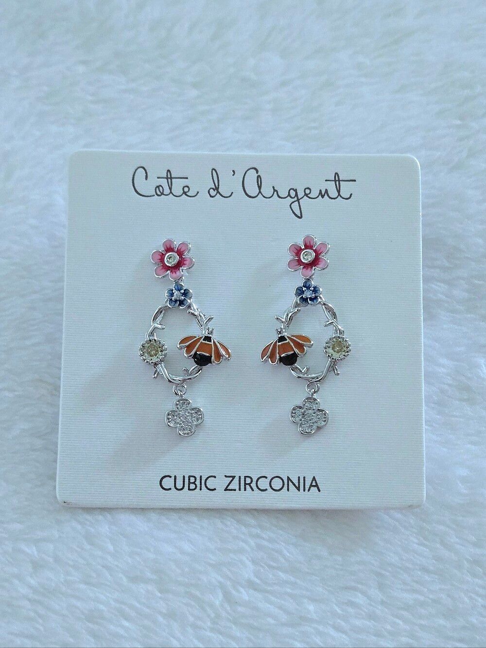 Cote d'Argent Whimsical🧚♀️ Bee🐝 and Flowers🌸 Earrings - NWT - Picture 3 of 16